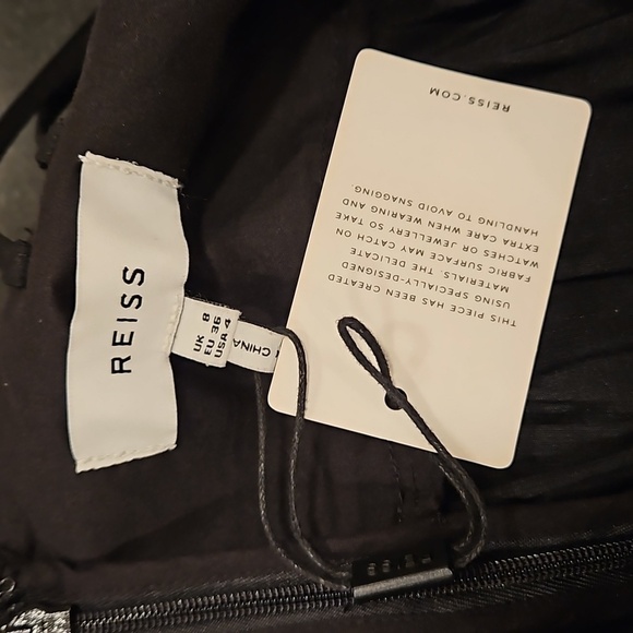 💕REISS💕 Serena Lace Bodice Midi Cocktail Dress ~ Black 4 US NWT - Picture 11 of 13